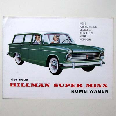 Hillman Super Minx Kombiwagen, Autoprospekt