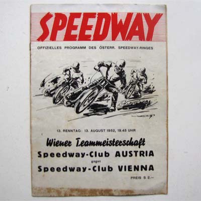 Speedway, Programmheft, Wr. Teammeisterschaft, 1952
