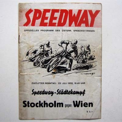 Speedway Programmheft, Städtekampf, 1952