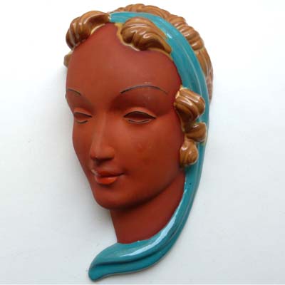 Wandmaske, Frauenkopf, 50er Jahre