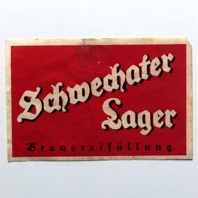 Bier - Etikett, Schwechat Lager Bier