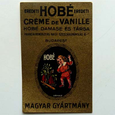 Crème de Vanille, altes Etikett, Budapest / Ungarn