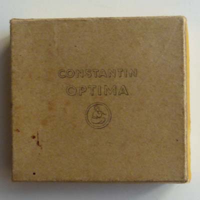 Constantin Optima, Zigarettenschachtel