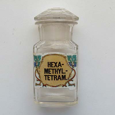 Apothekerflasche, Methyl-Tetram, Jugendstil
