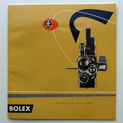 Bolex Paillard, Katalog / Preisliste Filmkameras, 1958