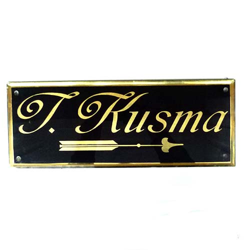 Glasschild / Namensschild, J. Kusma, um 1900