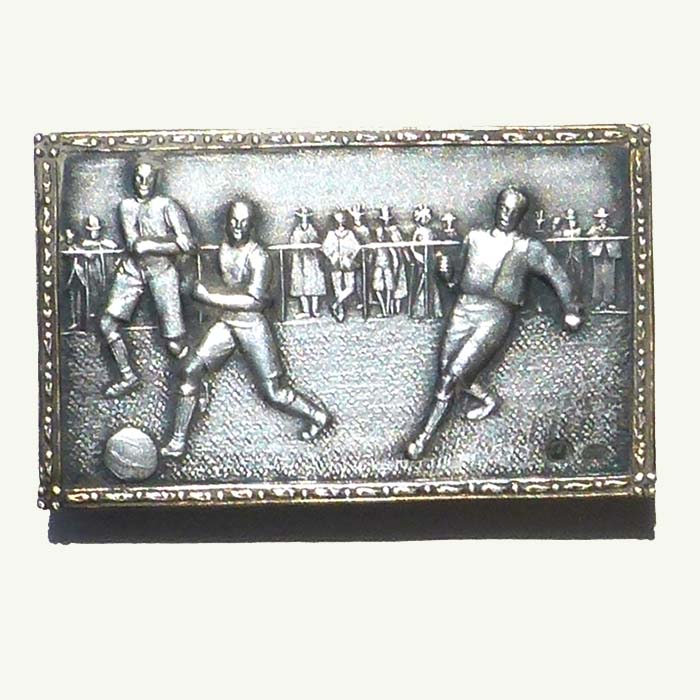 Fußball, Plakette, Silber punziert, um 1920