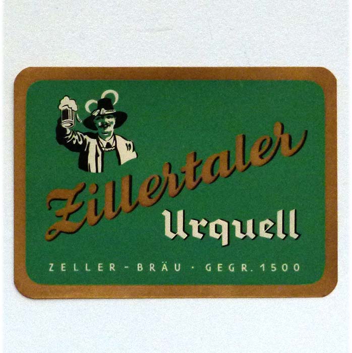 Zillertaler Urquell, Zeller Bräu, Bieretikett