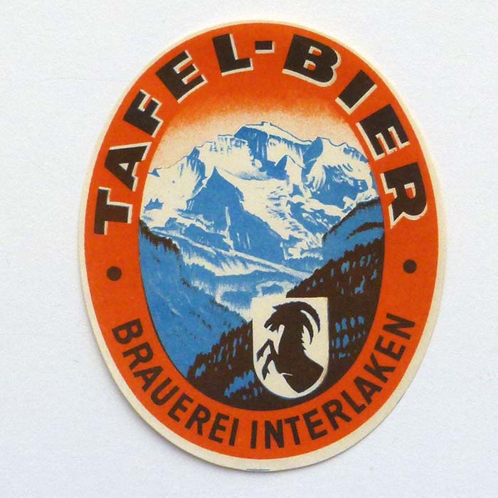 Brauerei Interlaken, Schweiz, Tafel-Bier, Bieretikett