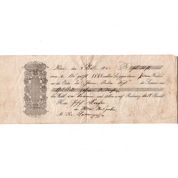 alter Wechsel, 1868, Geld