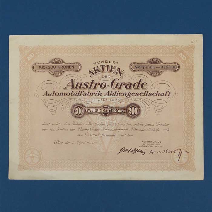 Austro - Grade, Automobilfabrik AG, 1923