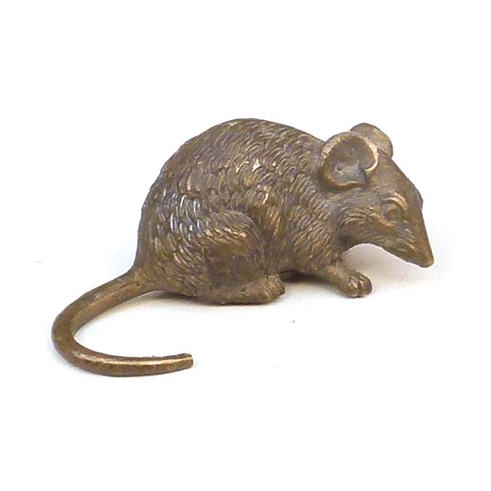 Maus, Bronze, sehr klein, signiert