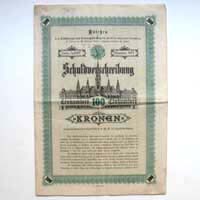 Schuldverschreibung d. Stadt Wien, 100 Kronen, 1898