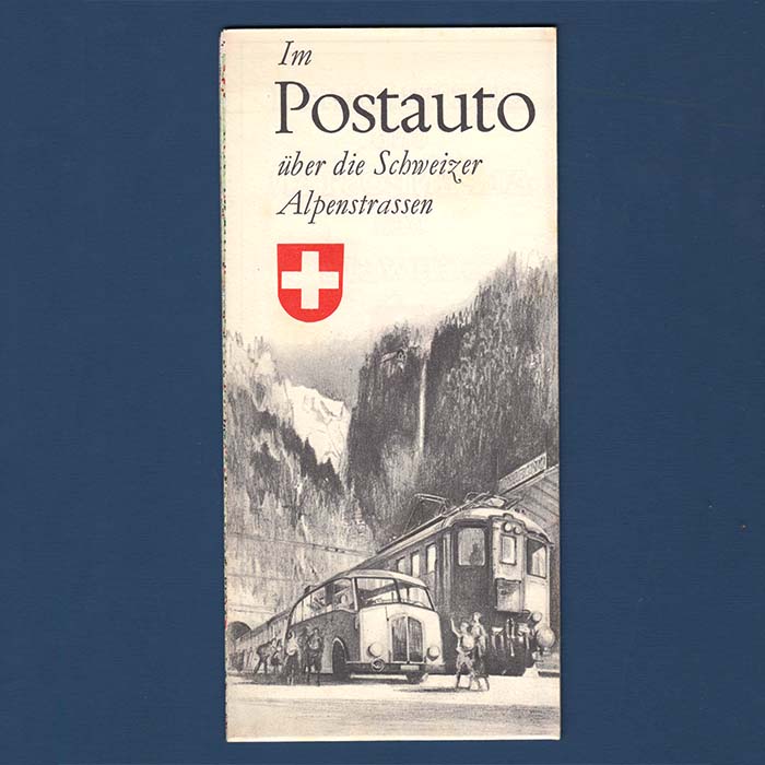 Im Postauto Schweizer Alpenstraße, Reiseprospekt