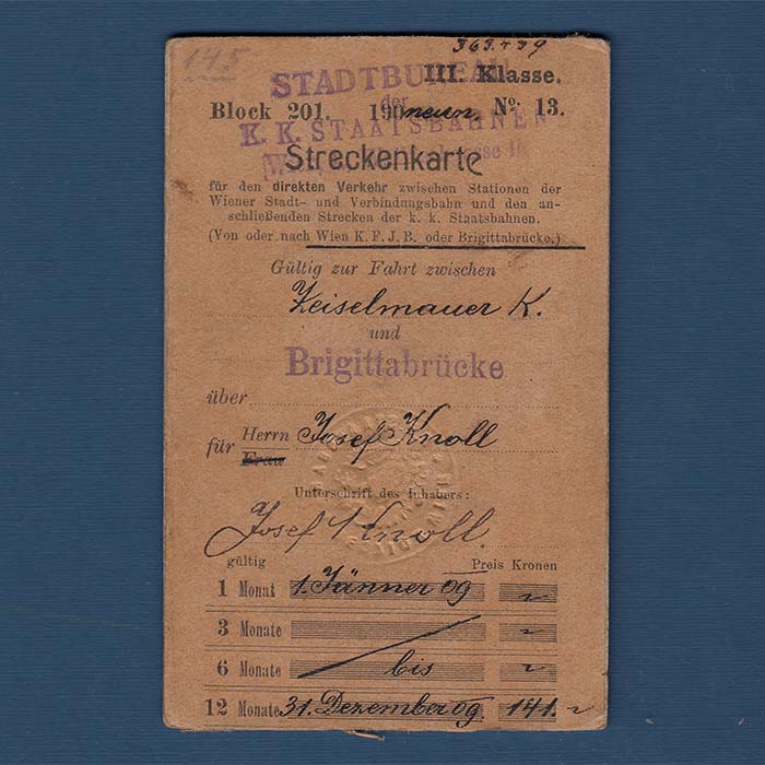 Streckenkarte, K.K. Staatsbahnen, 1909