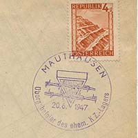 Sonderstempel KZ Mauthausen, Briefmarken, 1947