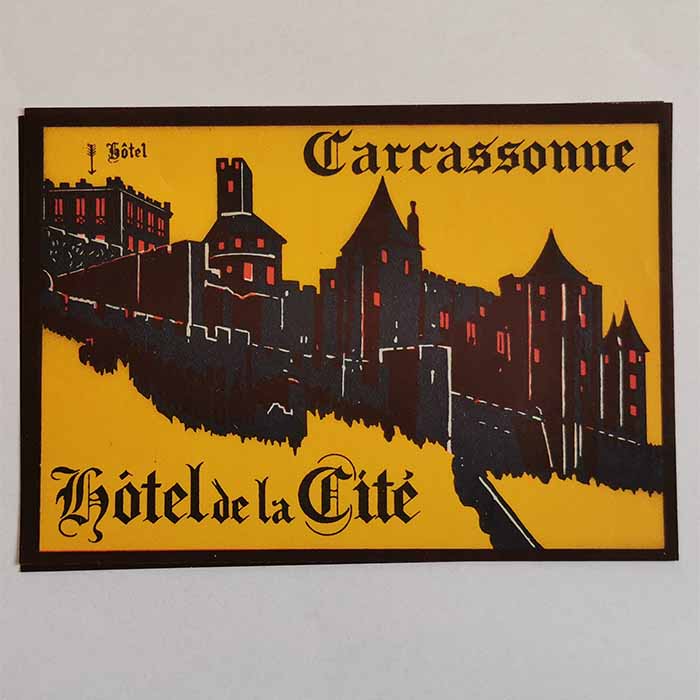 Hotel de la Cité Carcassonne, Kofferkleber, Label