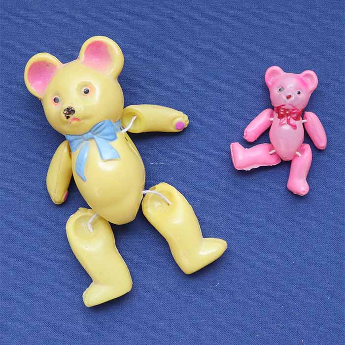 Teddy-Bären, Celluloid, 2 Stück, Made in Japan