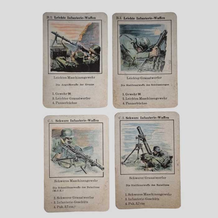 Waffen, Wehrmacht, Quartett - Spielkarten