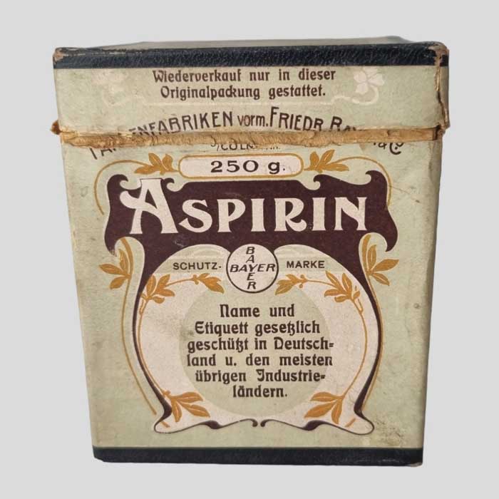 Aspirin, Bayer, Schachtel, Jugendstil, um 1910