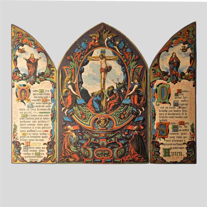 Altarbild, Kreuzigung Jesus, Papier, um 1890
