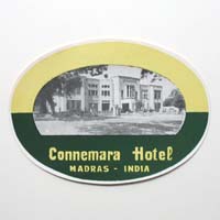 Connemara Hotel, Madras, Indien, Hotel-Label
