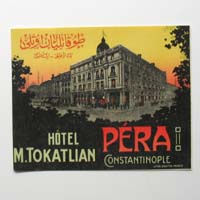 Péra, Hotel M. Tokatlian, Constantinople, Label