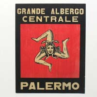 Grande Albergo Centrale, Palermo, Italien, Label