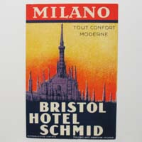 Bristol Hotel Schmid, Milano, Italien, Label