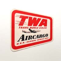TWA - Trans World Airline, Air Cargo, Label