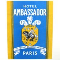 Hotel Ambassador, Paris, Frankreich, Hotel-Label