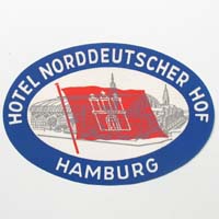 Hotel Norddeutscher Hof, Hamburg, Hotel-Aufkleber