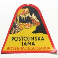 Postojnska Jama, Höhlen, Jugoslawien, Label