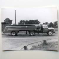 BP-Treibstoff-Tanklastzug, altes Foto