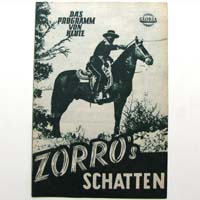 Zorros Schatten, Filmprogramm