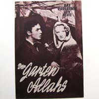 Der Garten Allahs, Marlene Dietrich, Filmprogramm