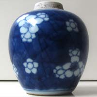 alte kleine Vase, handbemalt, Asiatika