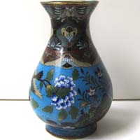 Vase, Cloisonné, emailliertes Kupfer