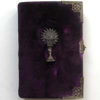 Gebetbuch, Glocke der Andacht, Samt, Kelch, um 1850