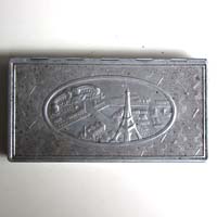 Zigarettendose, Paris-Ansicht, geprägtes Alu