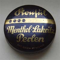 Dose - Menthol-Lakritz Perlen - um 1920