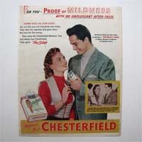 Chesterfield, Zigaretten, Werbegrafik, USA, 1951
