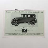 Cleveland Auto, alte Werbegrafik, 1925