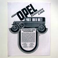 Opel, alte Werbegrafik, 1927