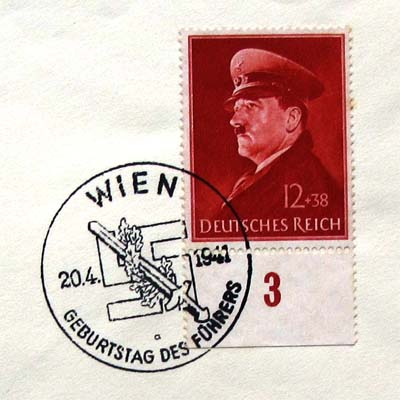 Briefmarke, Dt. Reich, 1941, Sonderstempel 20.4.1941