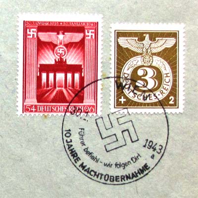 Briefmarken, Dt. Reich, Brandenburger Tor, 1943