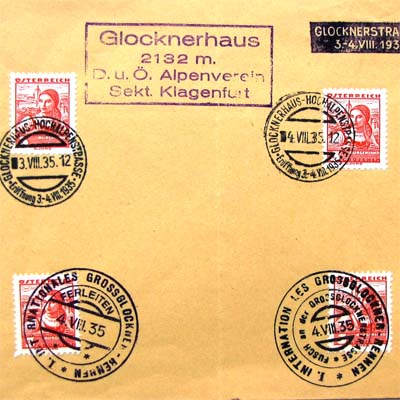 Österr. Briefmarken, Sonderstempel, Großglocknerstraße