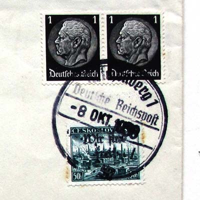 Briefmarken, ÈSR, Dt. Reich, Post Reichenberg, Okt.1938