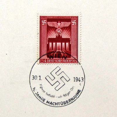 Briefmarke und Sonderstempel zum 30.1.1943