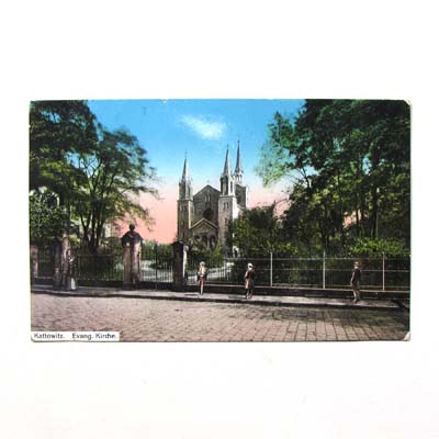 Kattowice, evangelische Kirche, alte Ansichtskarte